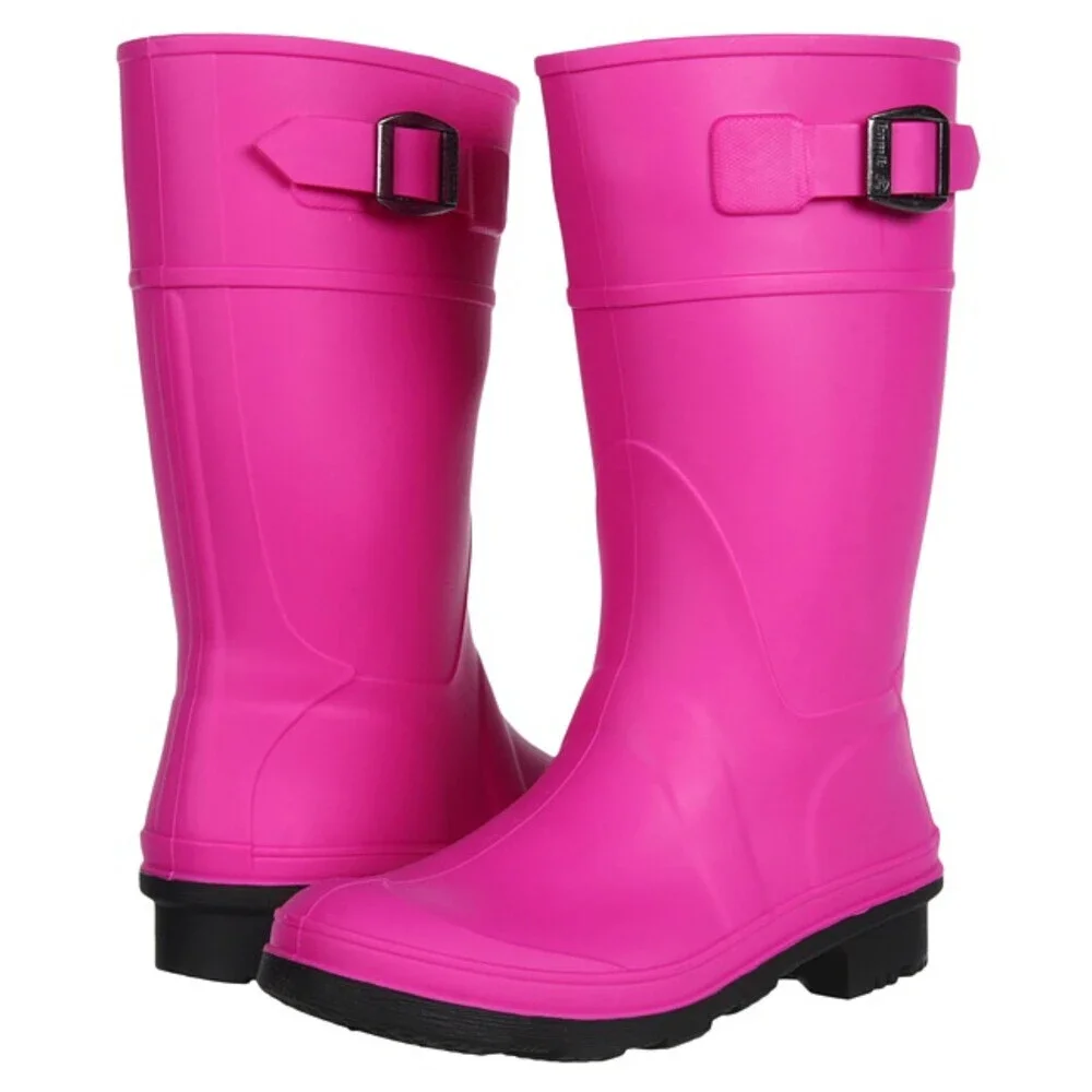 Kamik Raindrops Rain Boot Kids US 6 Purple Round Toe Mid Calf Waterproof GAL1476